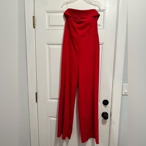 Red jump suit